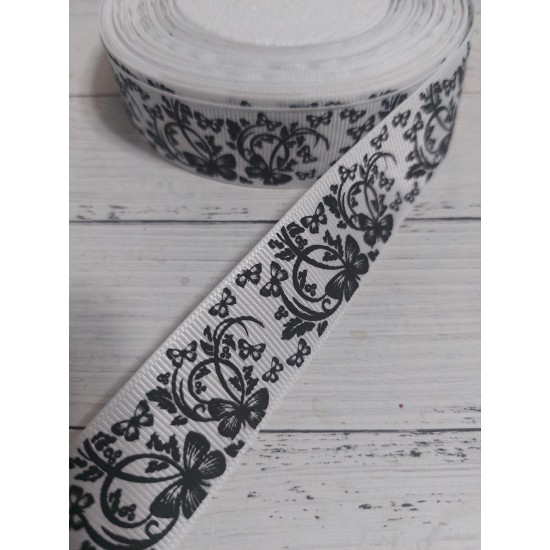 Репсовая лента с рисунком 2,5 см, цена за 1 м